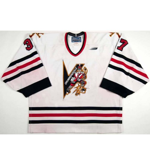 Custom QMJHL Drummondville Voltigeurs 2001 05 37 Jonathan Pelletier Hockey jersey Home White